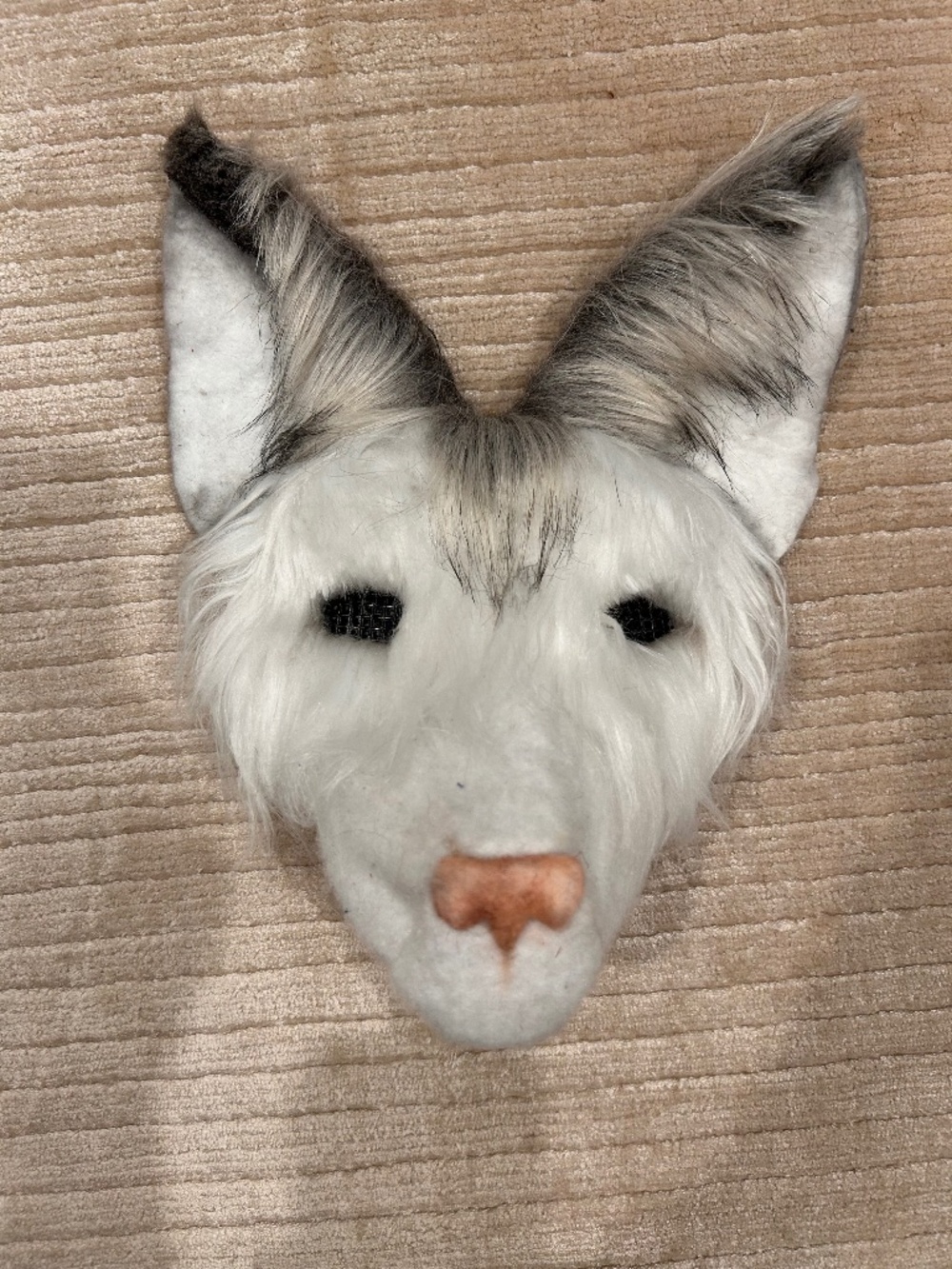 *HANDMADE* Faux Fur Bat Therian, Full Lined Face Mask, Adjustable Ears Mesh Eyes